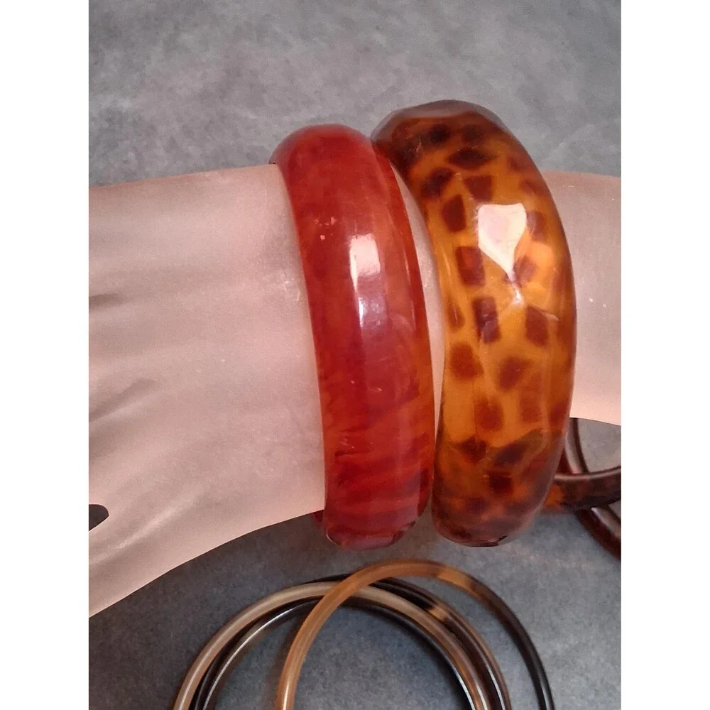 Vintage Faux Tortoiseshell Bracelet Lot (11)